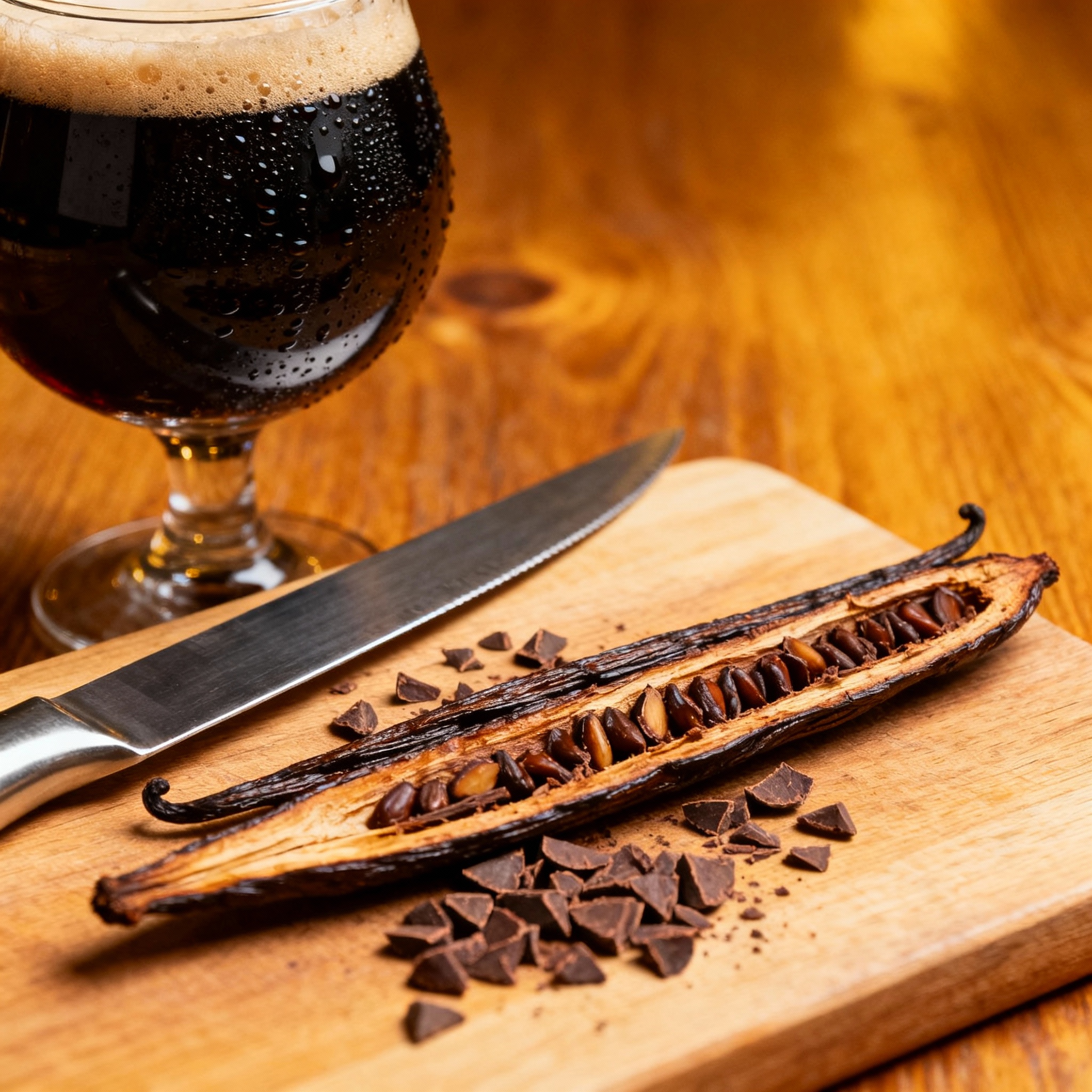 Pastry Stout Staples: Vanilla Beans and Cacao Nibs.